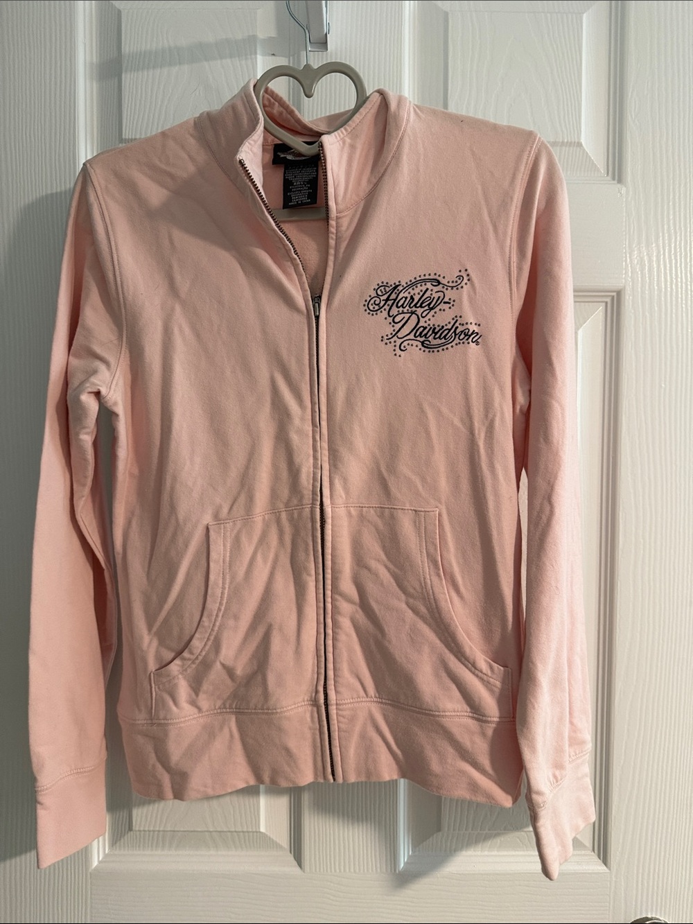 Harley-Davidson Women's Pale Pink Full-Zip Sweatshirt Jacket